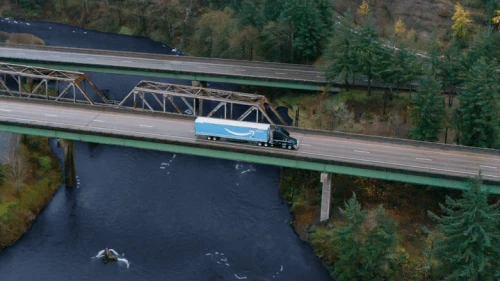 An Amazon truck