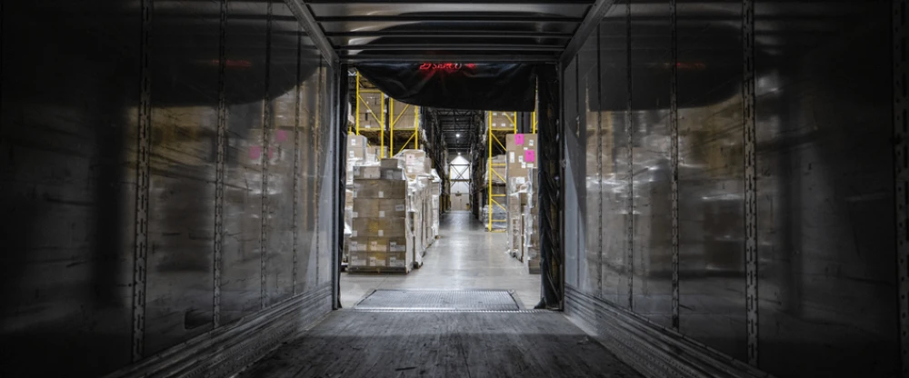 A view from inside a trailer
