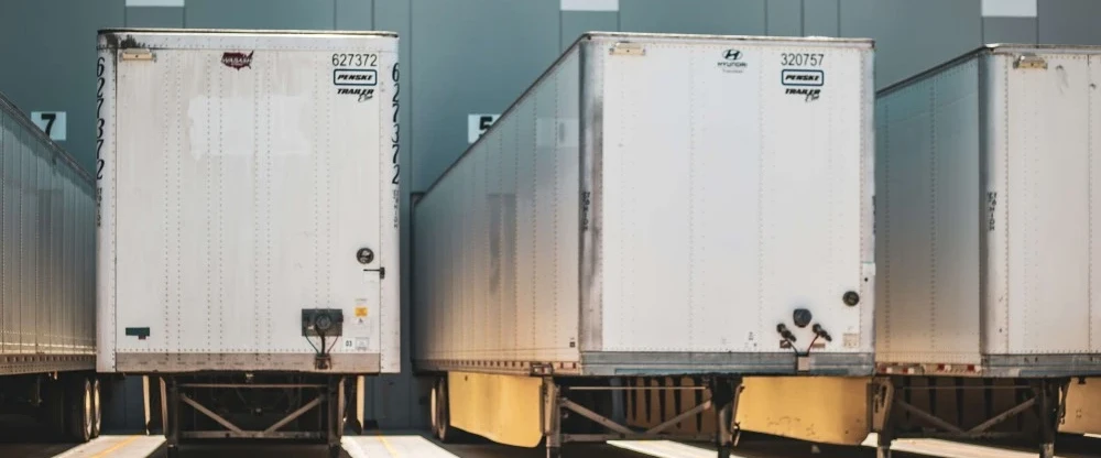 Shipping containers parked and waiting for trucks